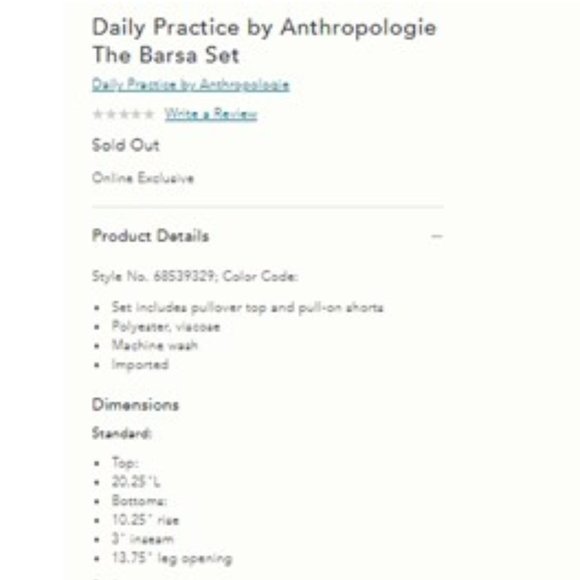 NWT - Anthropologie Daily Practice Blue Motif The Barsa Set - XL - Picture 5 of 5
